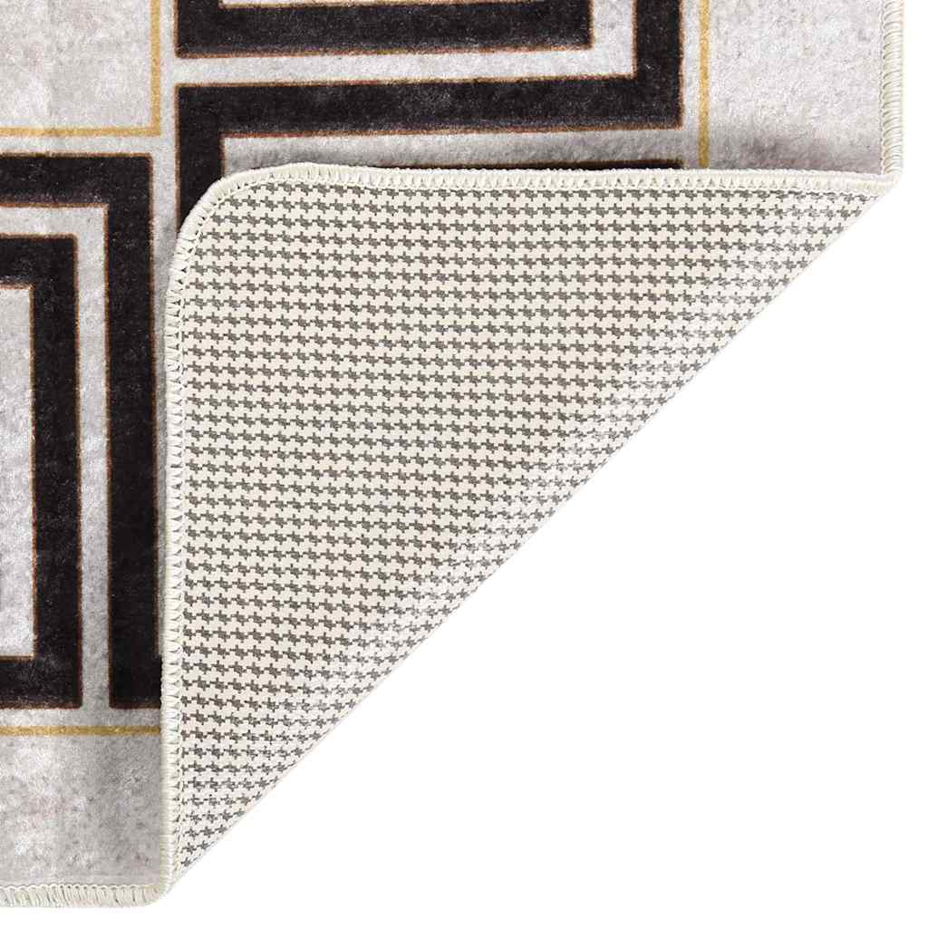 Teppich Waschbar 80x300 cm Hellbeige