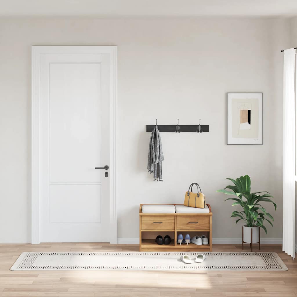 Teppich Waschbar 80x300 cm Hellbeige