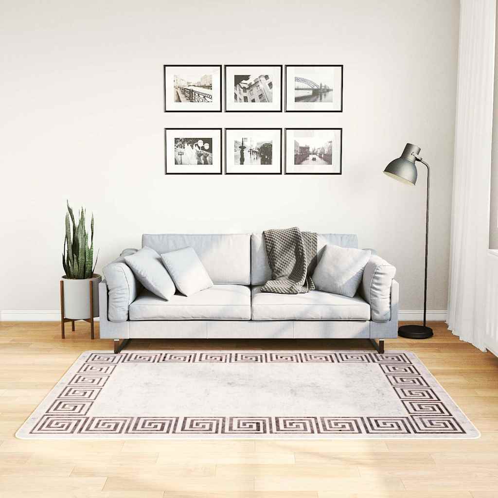 Teppich Waschbar 120x180 cm Hellbeige