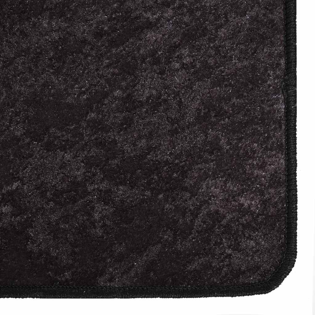 Teppich Waschbar 190x300 cm Anthrazit