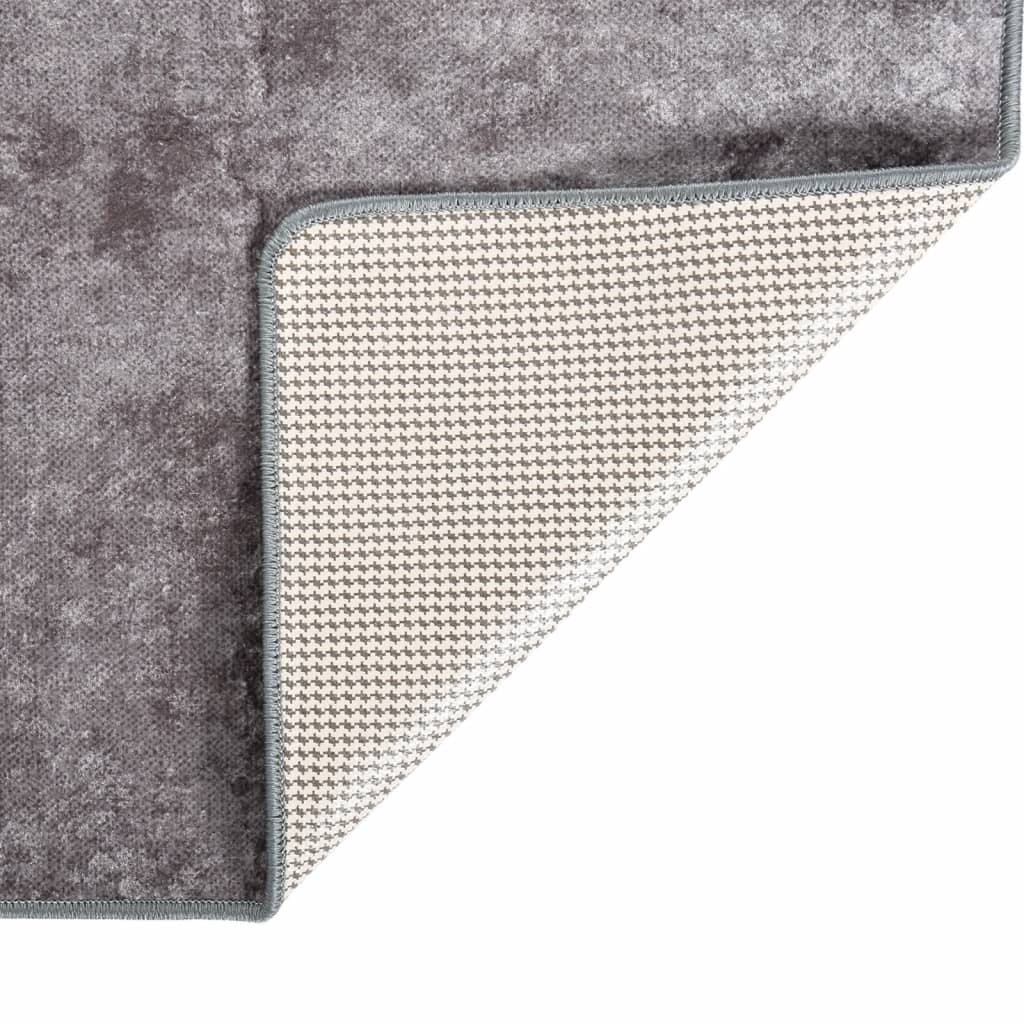 Teppich Waschbar 80x150 cm Grau