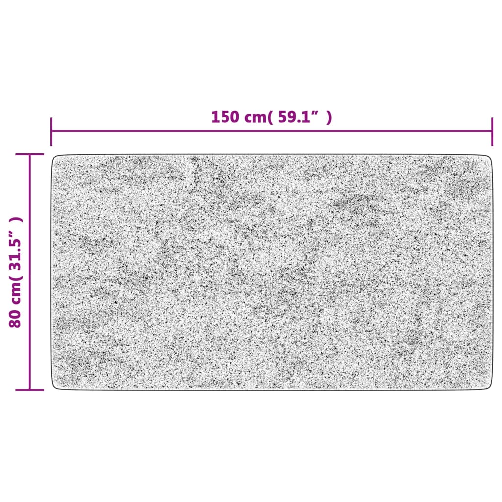 Teppich Waschbar 80x150 cm Grau