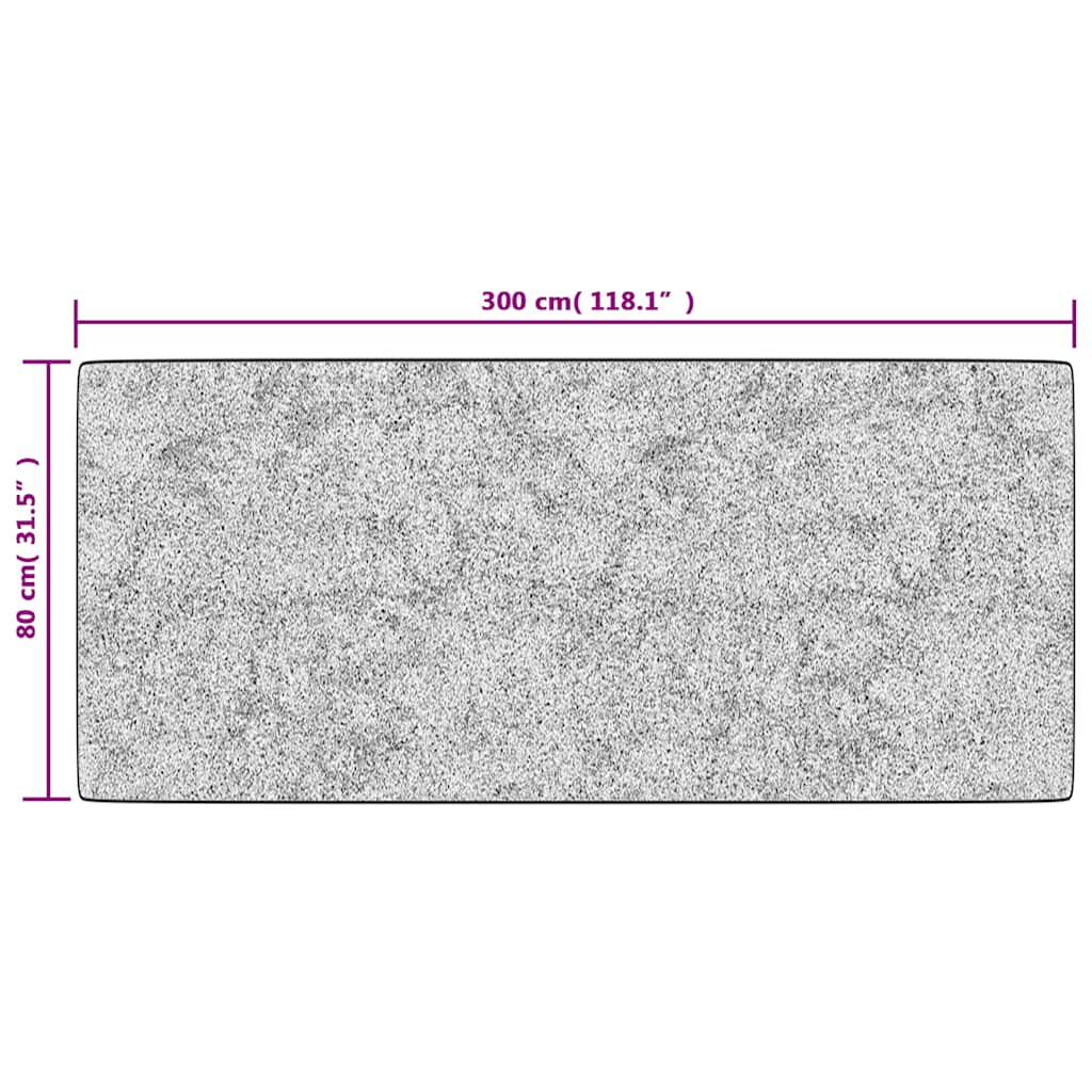 Teppich Waschbar 80x300 cm Grau
