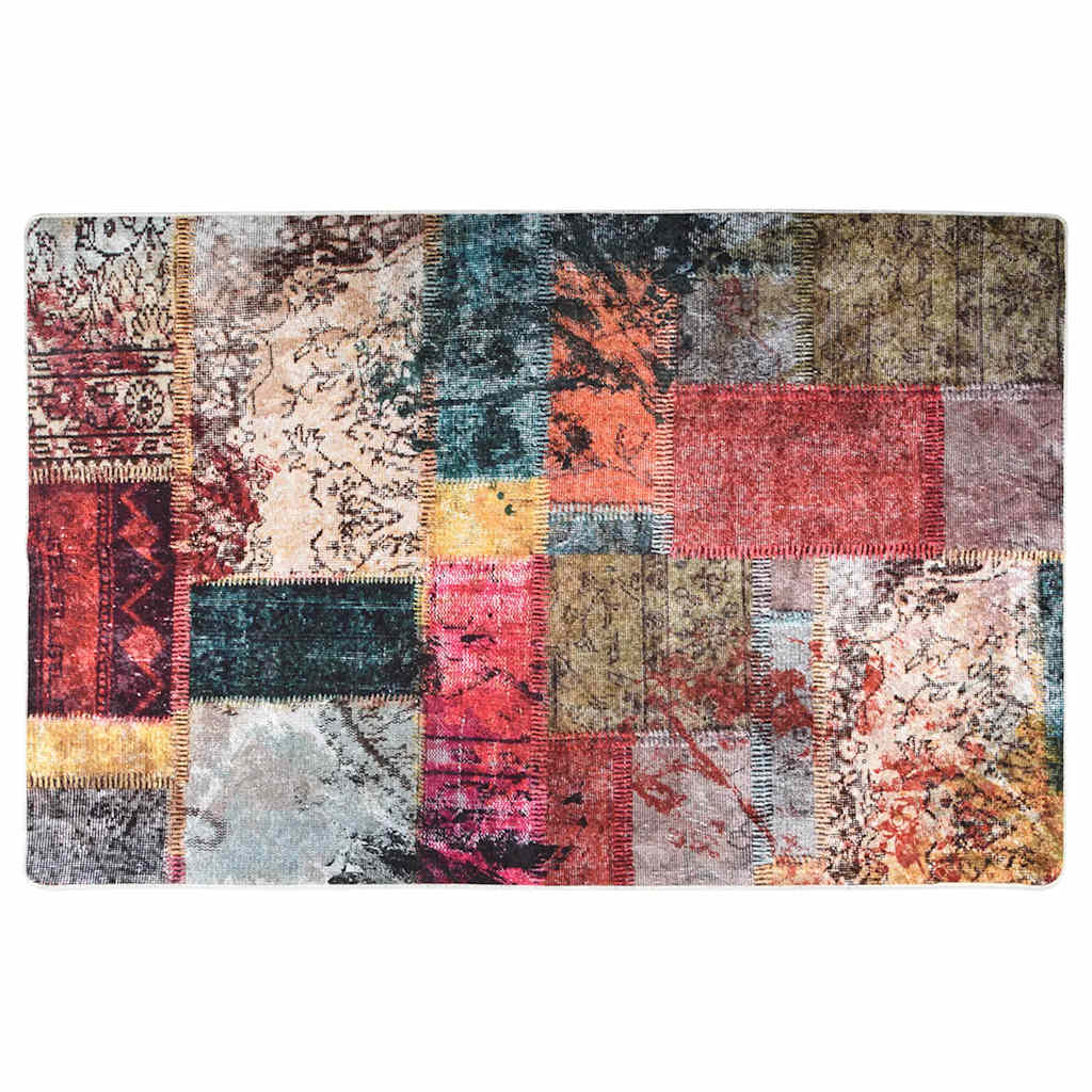 Teppich Waschbar Patchwork 80x150 cm Mehrfarbig