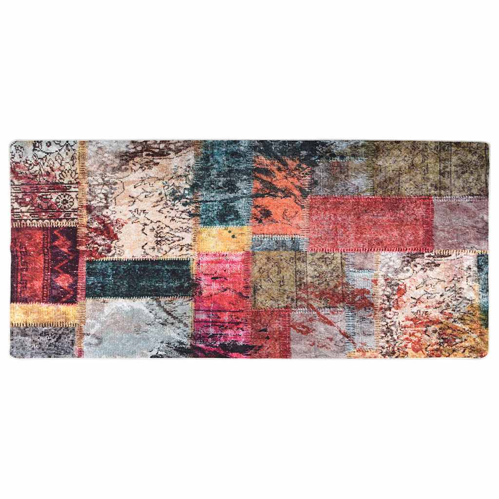 Teppich Waschbar Patchwork 80x300 cm Mehrfarbig