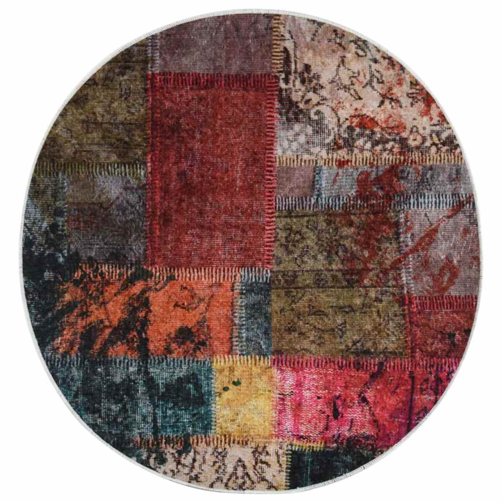 Teppich Waschbar Patchwork Mehrfarbig φ120 cm