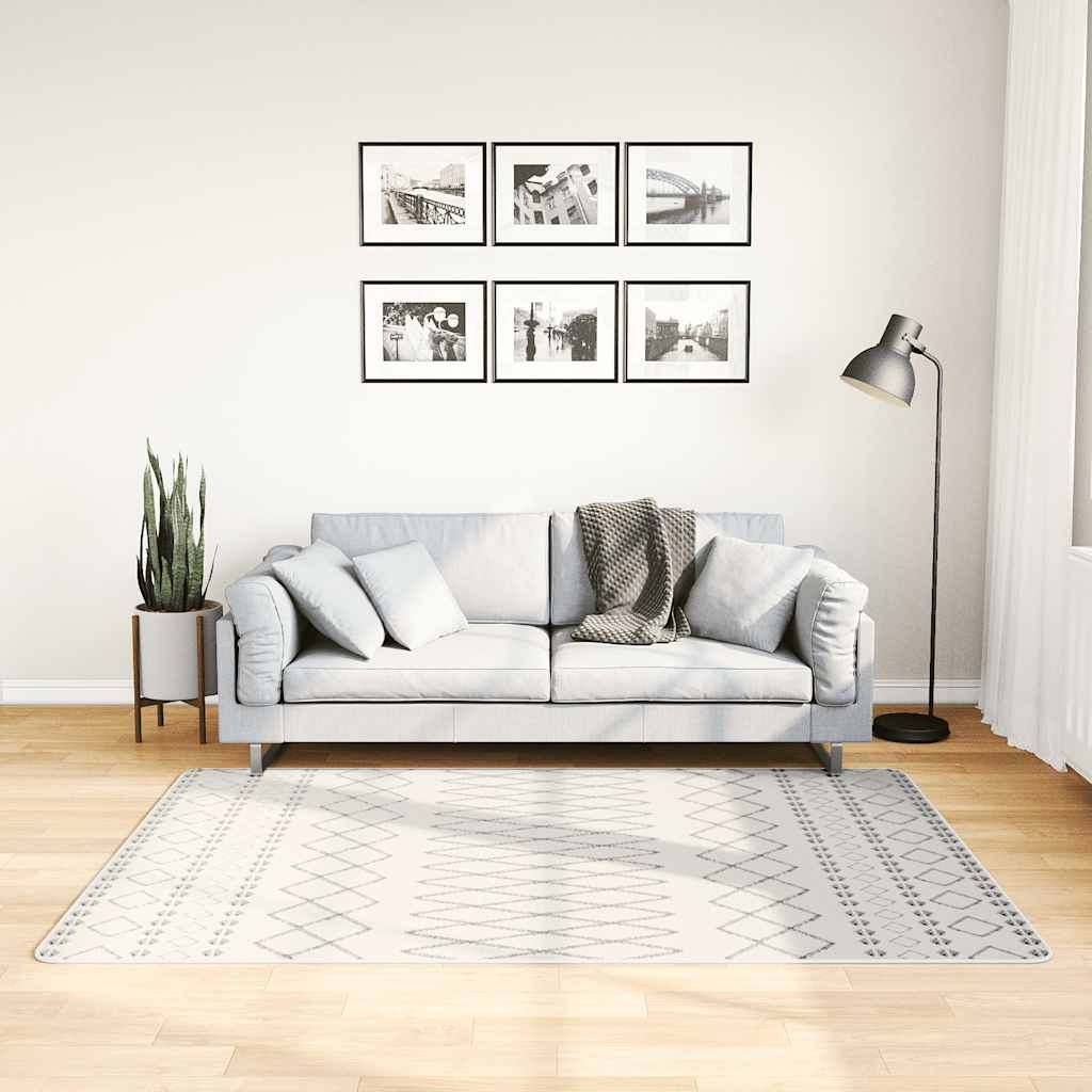Teppich Waschbar Schwarz und Weiß 120x180 cm