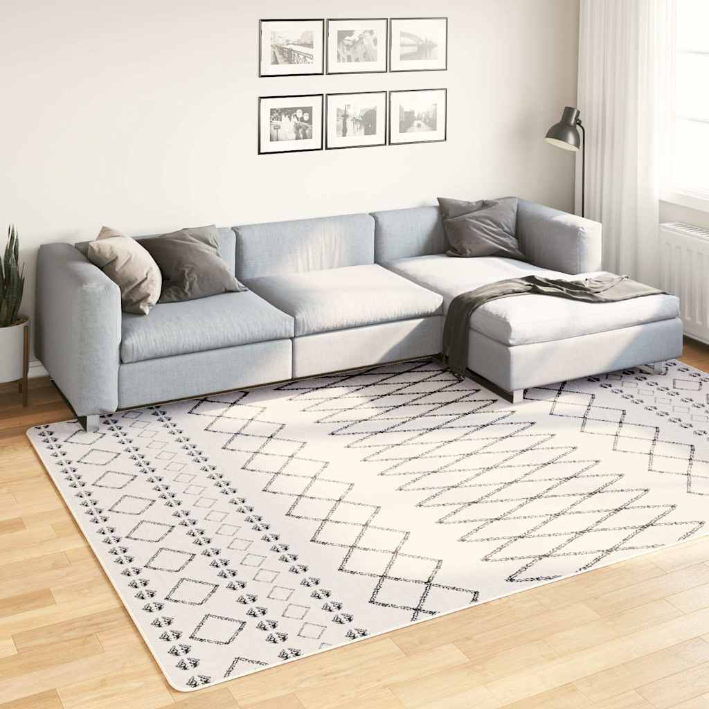Teppich Waschbar Schwarz und Weiß 190x300 cm