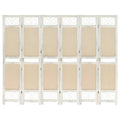 6-tlg. Raumteiler Creme 210x165 cm Stoff