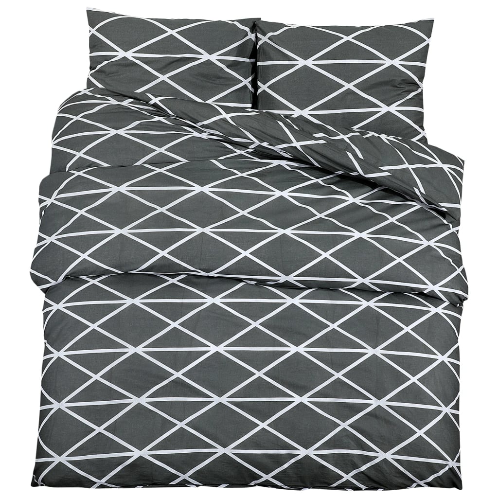 Bettwäsche-Set Grau 260x240 cm Baumwolle