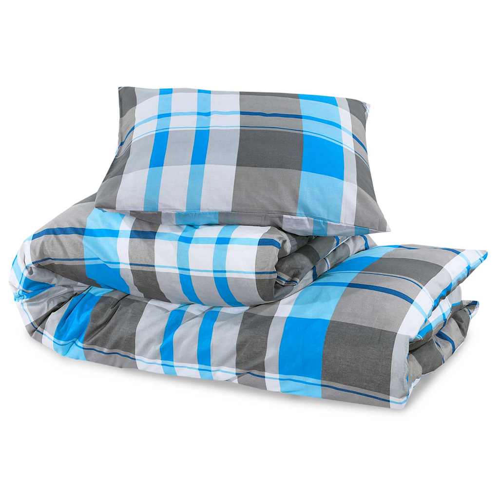 Bettwäsche-Set Blau und Grau 260x240 cm Baumwolle