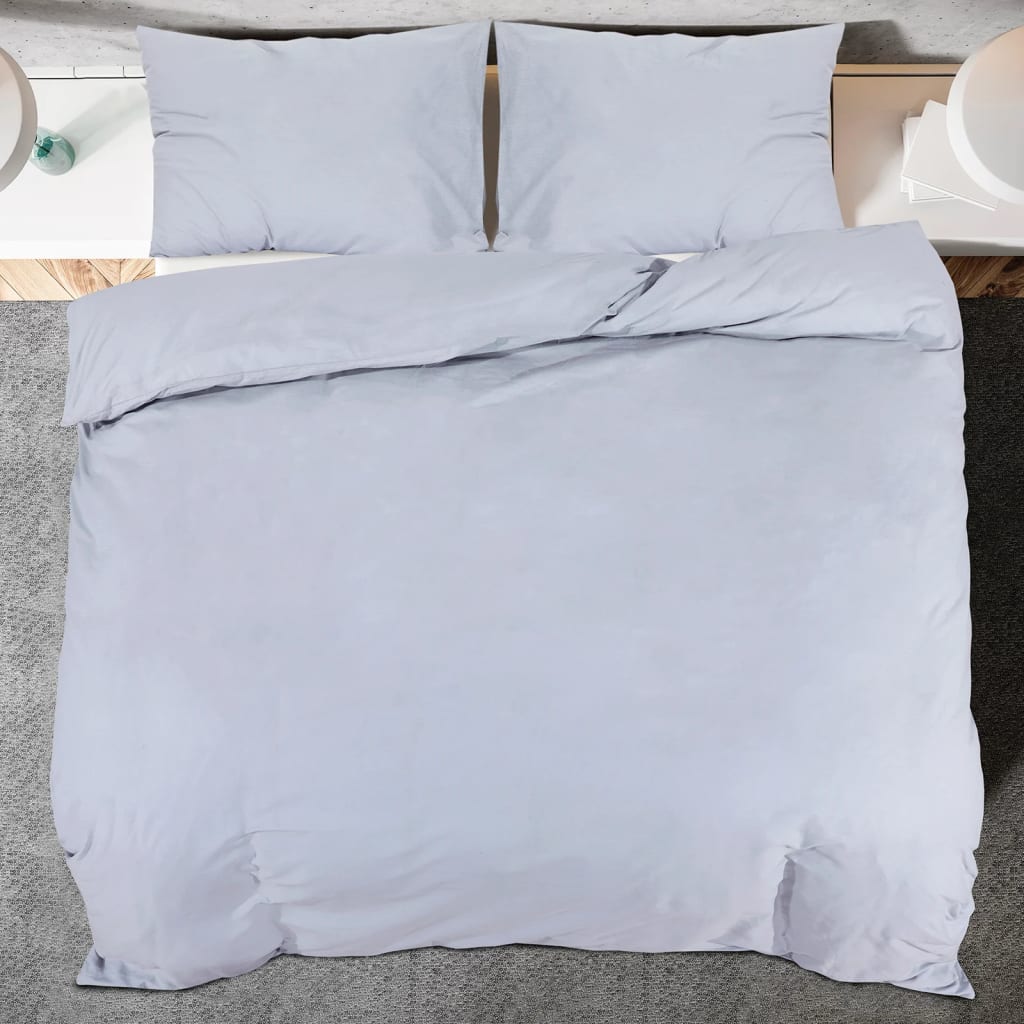 Bettwäsche-Set Grau 220x240 cm Baumwolle