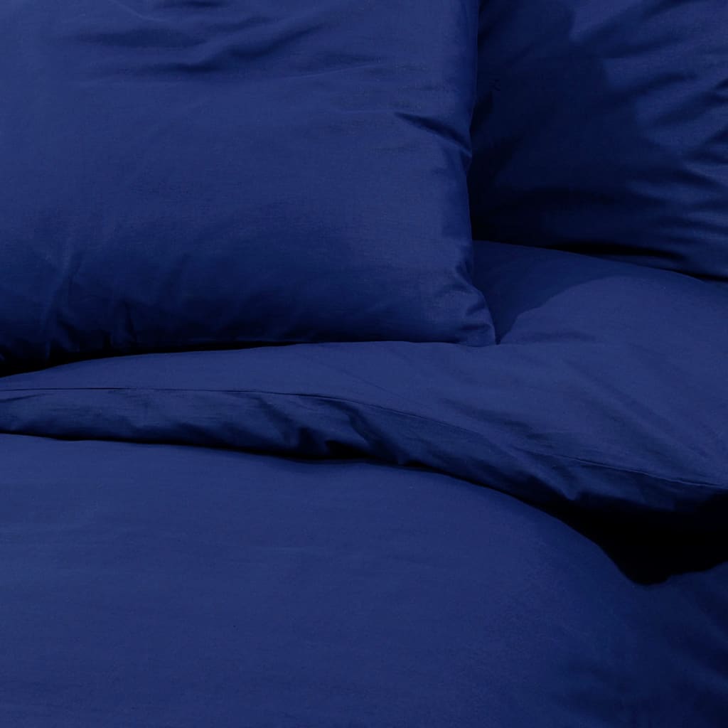 Bettwäsche-Set Marineblau 140x200 cm Baumwolle