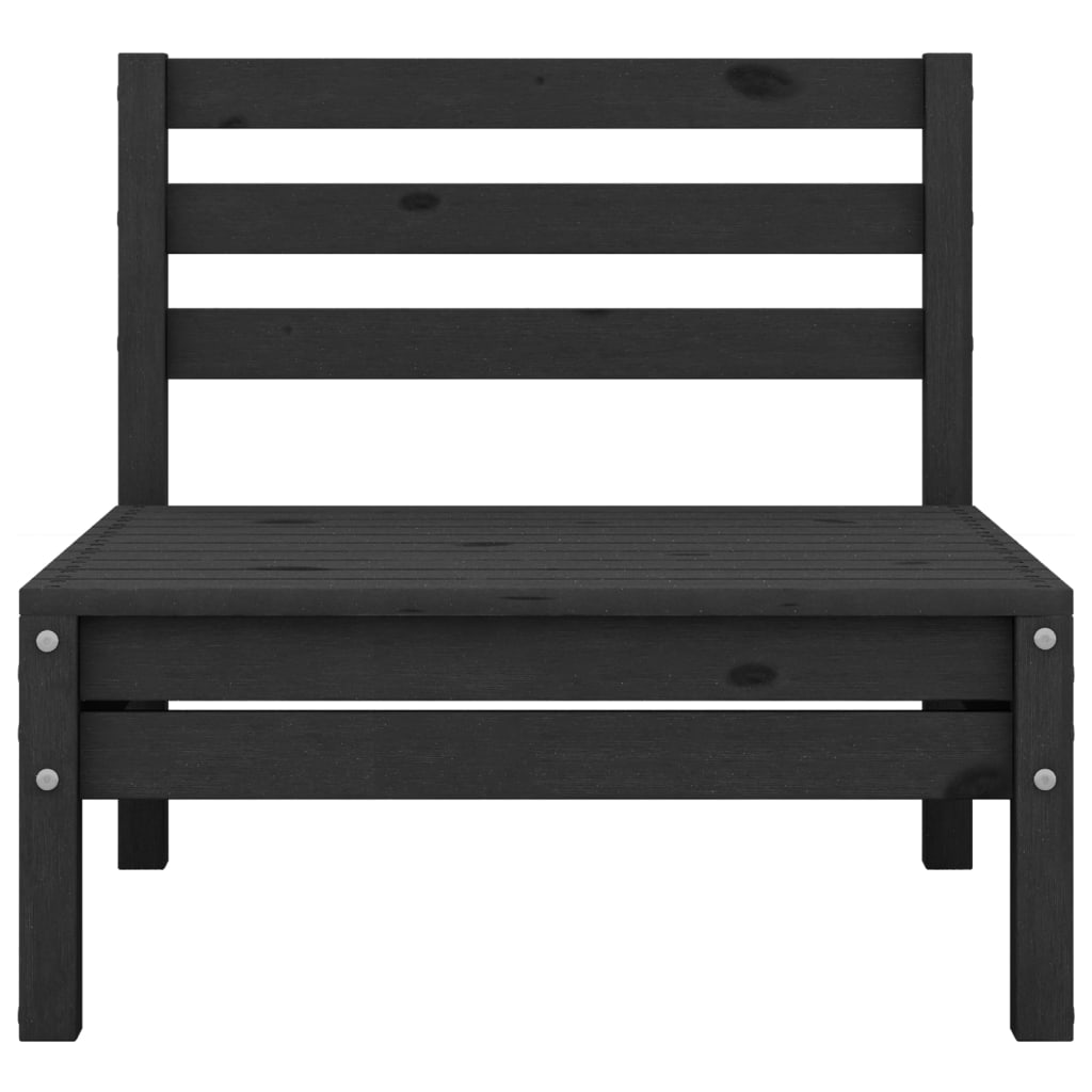 3-tlg. Garten-Lounge-Set Massivholz Kiefer Schwarz
