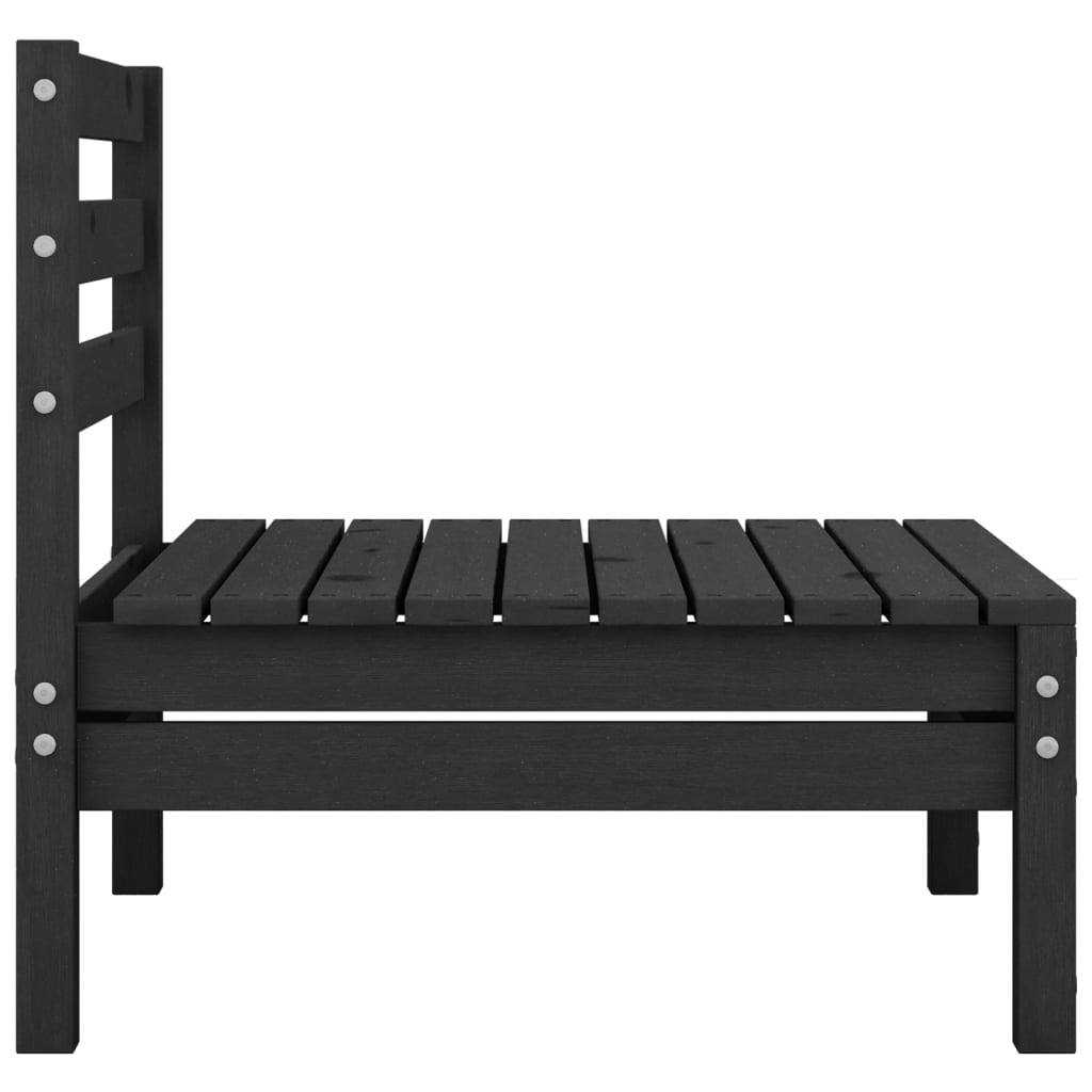 3-tlg. Garten-Lounge-Set Massivholz Kiefer Schwarz