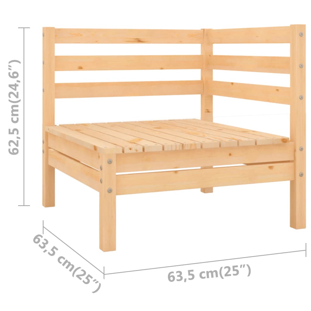 3-tlg. Garten-Lounge-Set Massivholz Kiefer