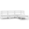 4-tlg. Garten-Lounge-Set Kiefer Massivholz Weiß