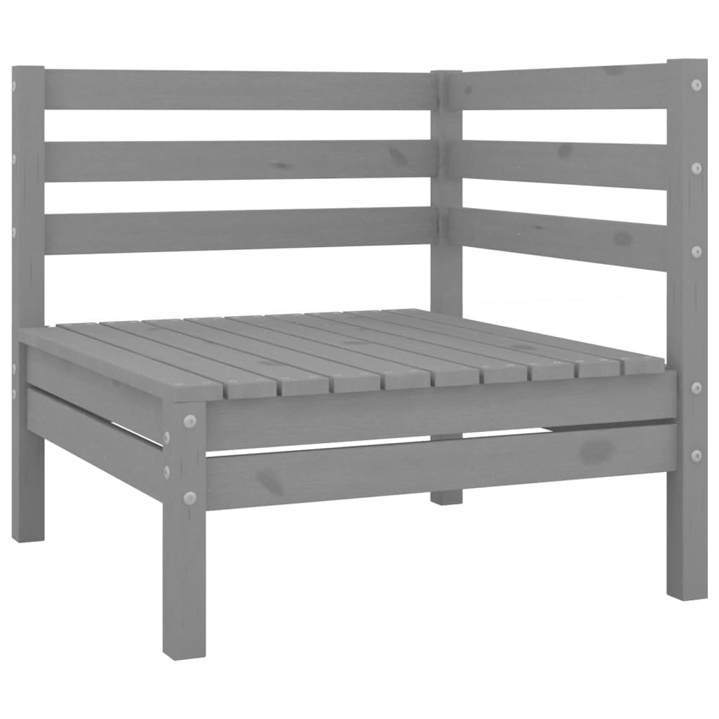 4-tlg. Garten-Lounge-Set Kiefer Massivholz Grau