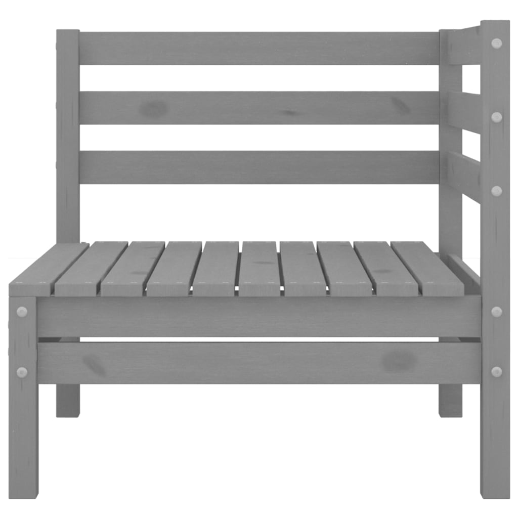 4-tlg. Garten-Lounge-Set Kiefer Massivholz Grau