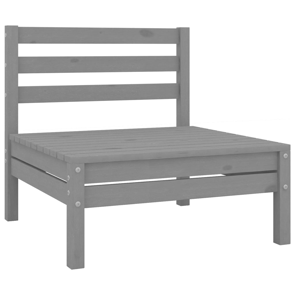 4-tlg. Garten-Lounge-Set Kiefer Massivholz Grau