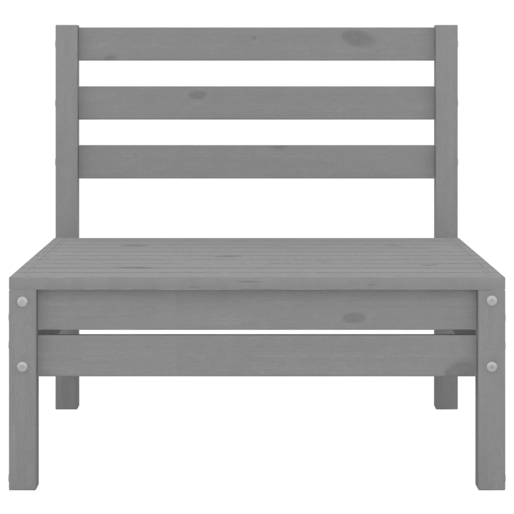 4-tlg. Garten-Lounge-Set Kiefer Massivholz Grau