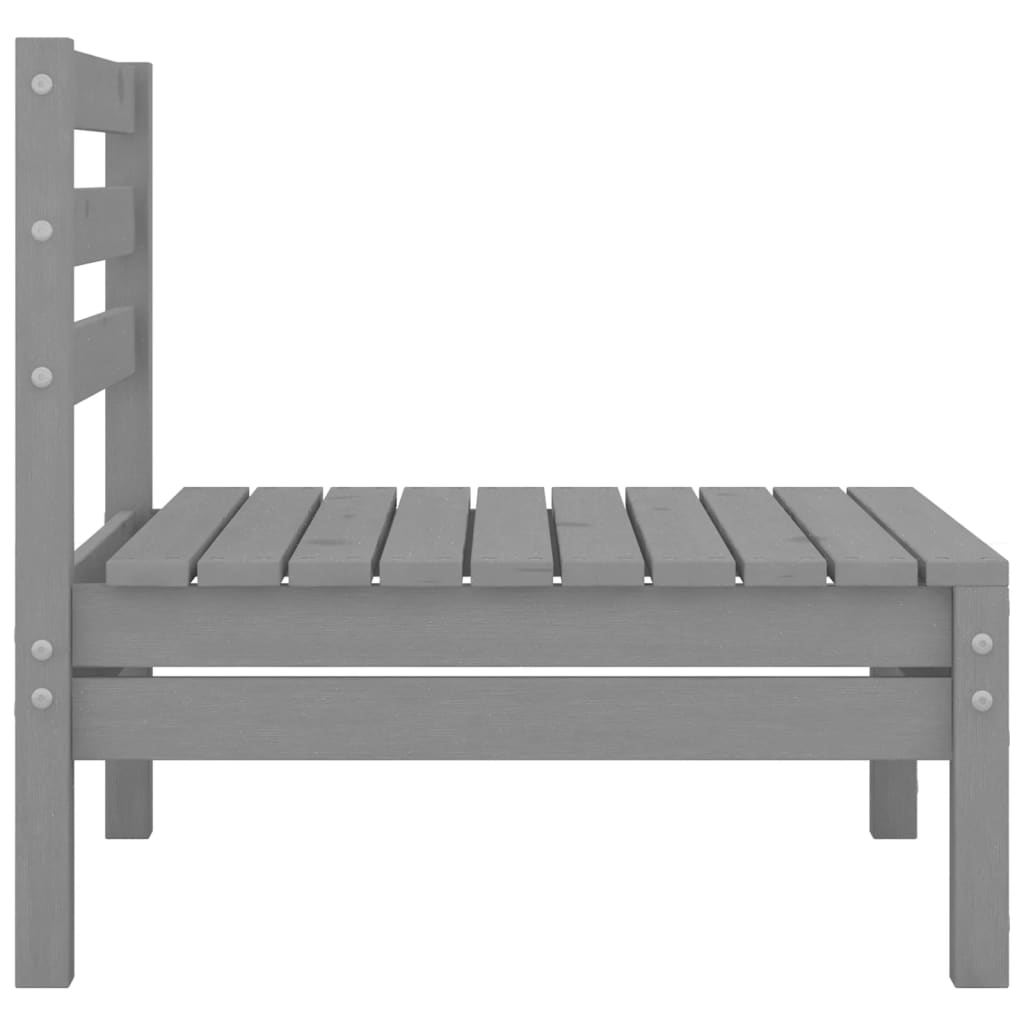 4-tlg. Garten-Lounge-Set Kiefer Massivholz Grau