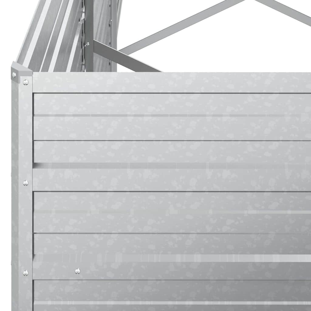 Garten-Hochbeet 320x80x77 cm Verzinkter Stahl Silber
