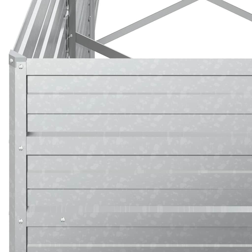 Garten-Hochbeet 320x40x77 cm Verzinkter Stahl Silber