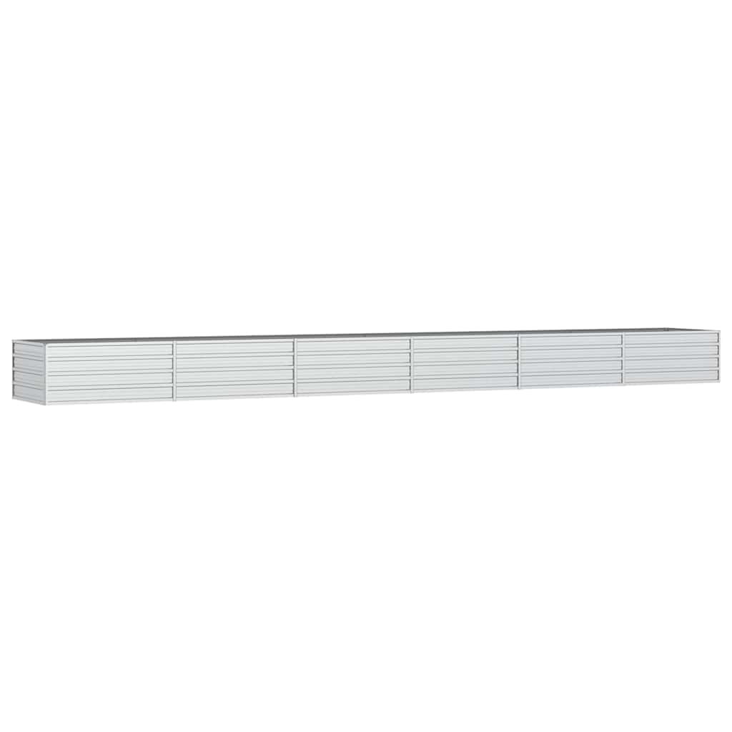 Garten-Hochbeet 600x80x45 cm Verzinkter Stahl Silber