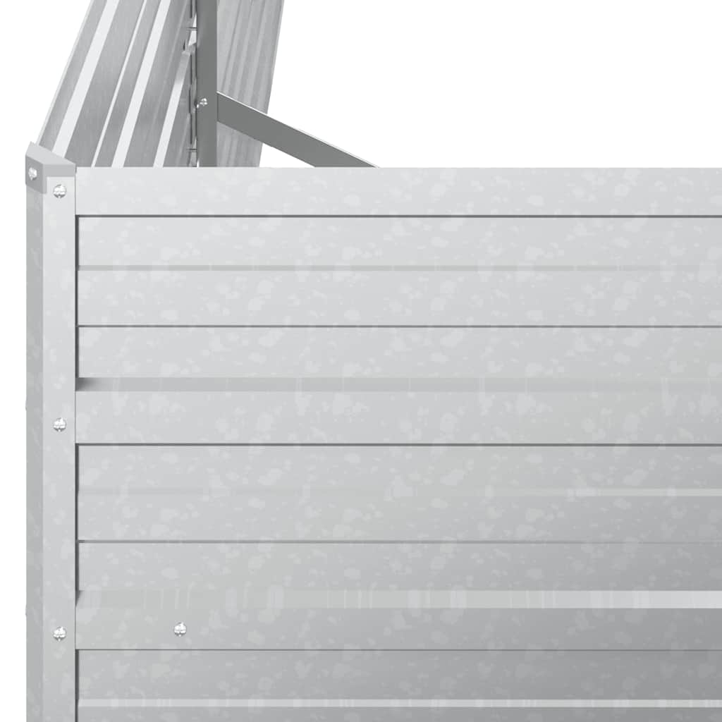 Garten-Hochbeet 600x80x45 cm Verzinkter Stahl Silber