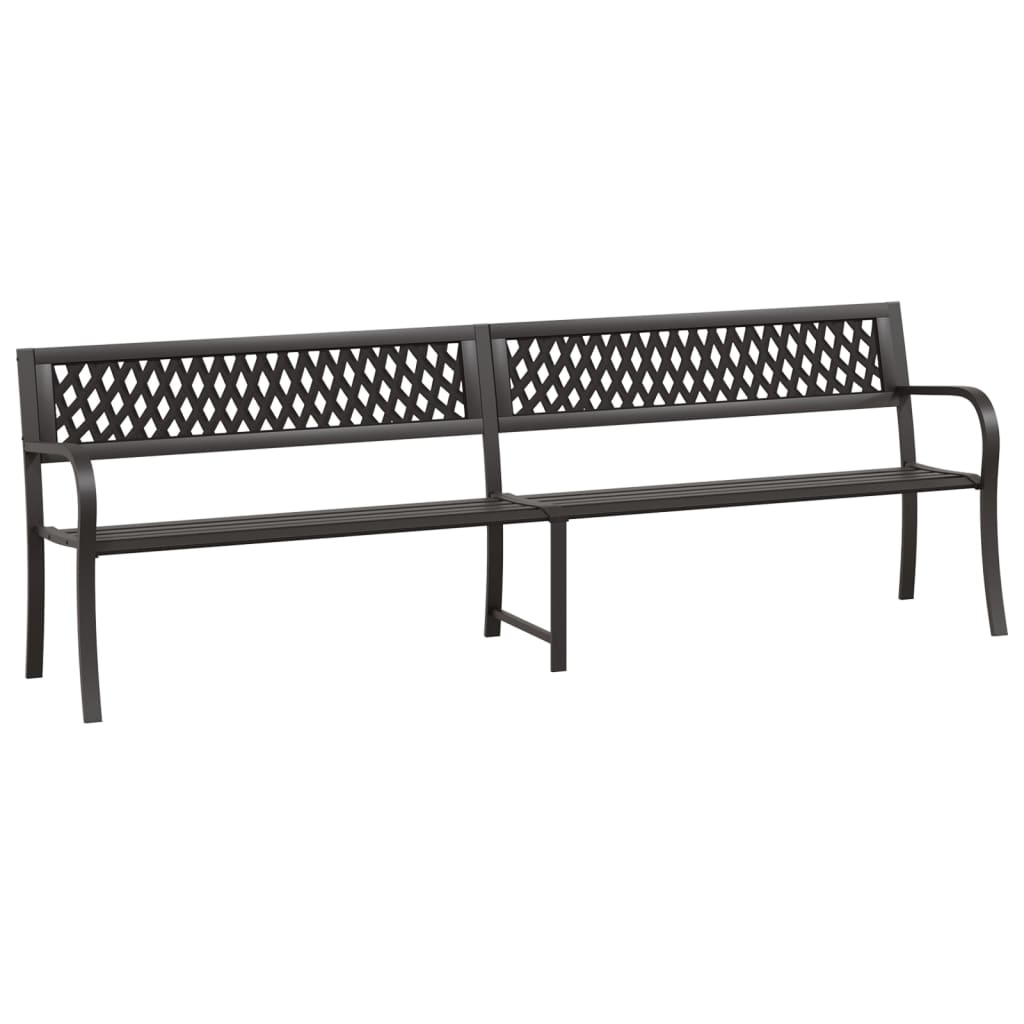 Doppel-Gartenbank 246 cm Schwarz Stahl