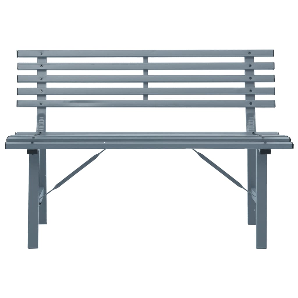 Gartenbank 110 cm Stahl Grau