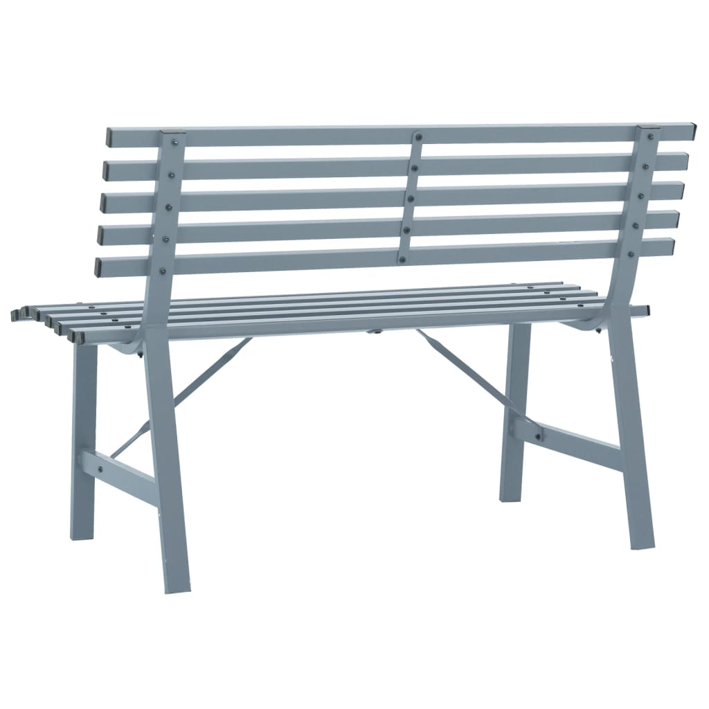Gartenbank 110 cm Stahl Grau