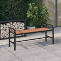 Gartenbank 124,5 cm Stahl und WPC Braun und Schwarz