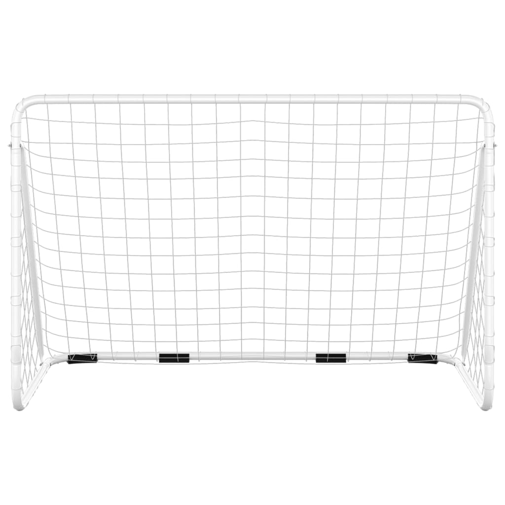Fußballtor mit Netz Weiß 180x90x120 cm Stahl