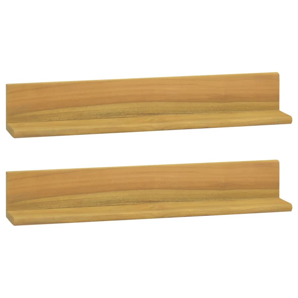 Wandregale 2 Stk. 60x10x10 cm Massivholz Teak