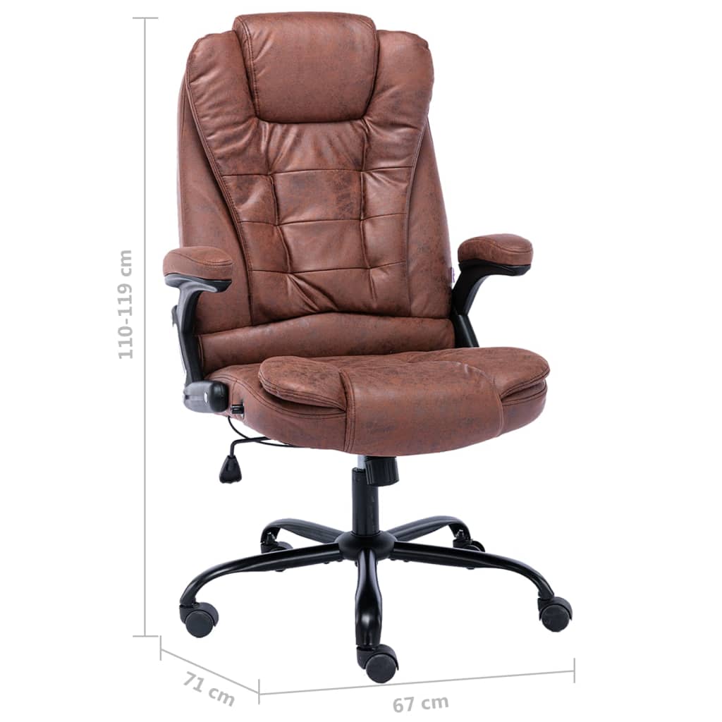 Bürostuhl Hellbraun Wildleder-Optik