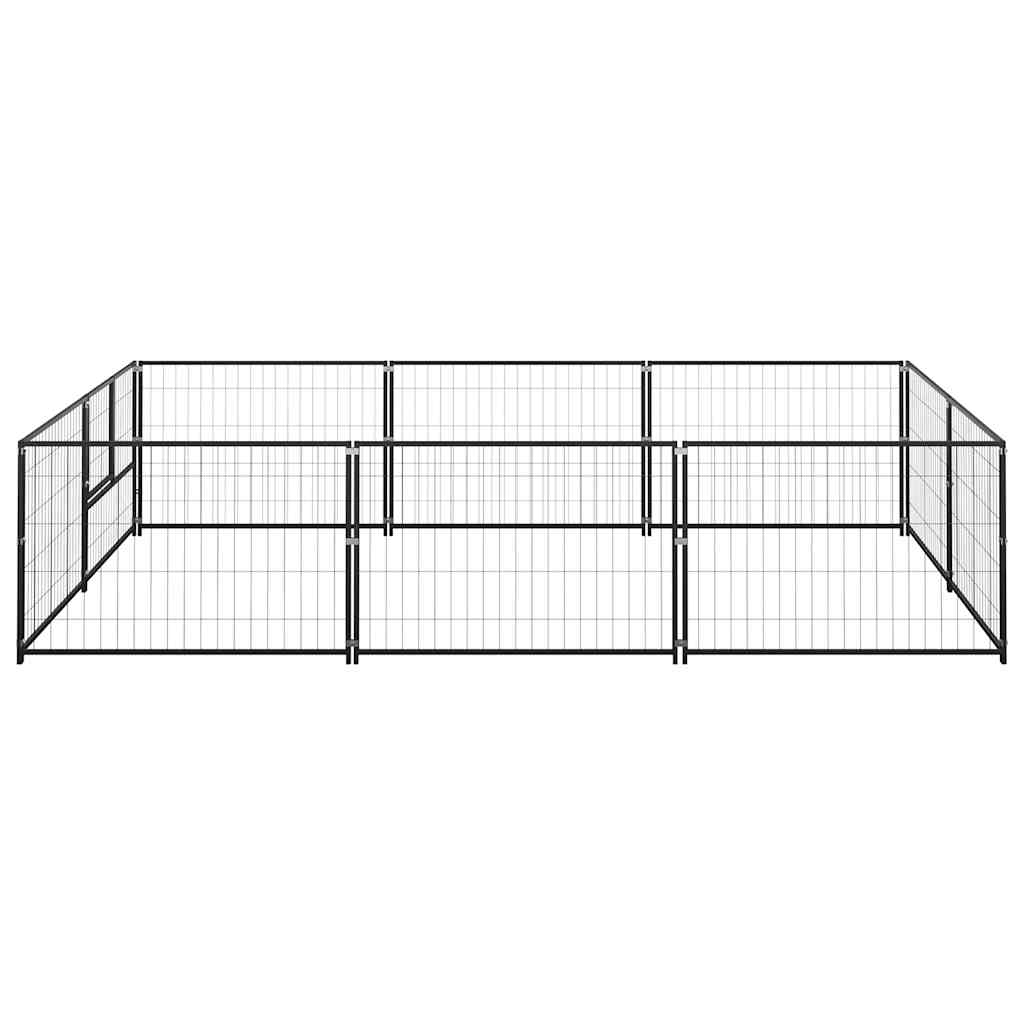 Hundezwinger Schwarz 6 m² Stahl