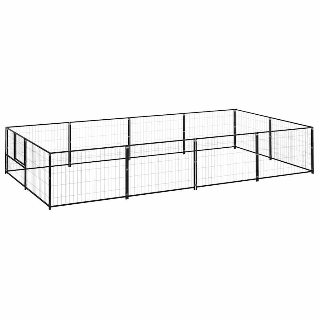 Hundezwinger Schwarz 8 m² Stahl
