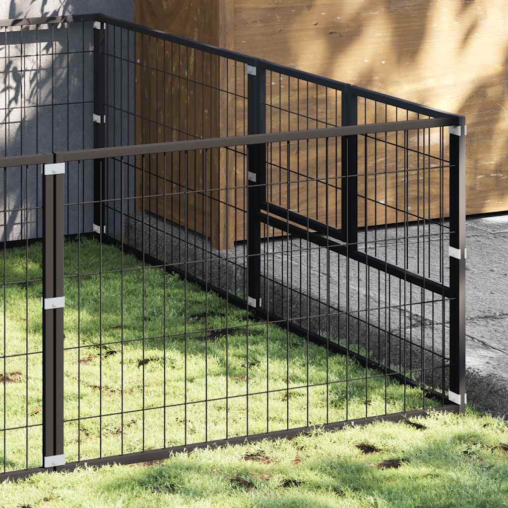 Hundezwinger Schwarz 16 m² Stahl
