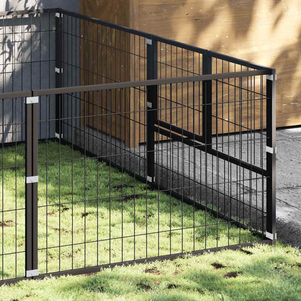 Hundezwinger Schwarz 20 m² Stahl