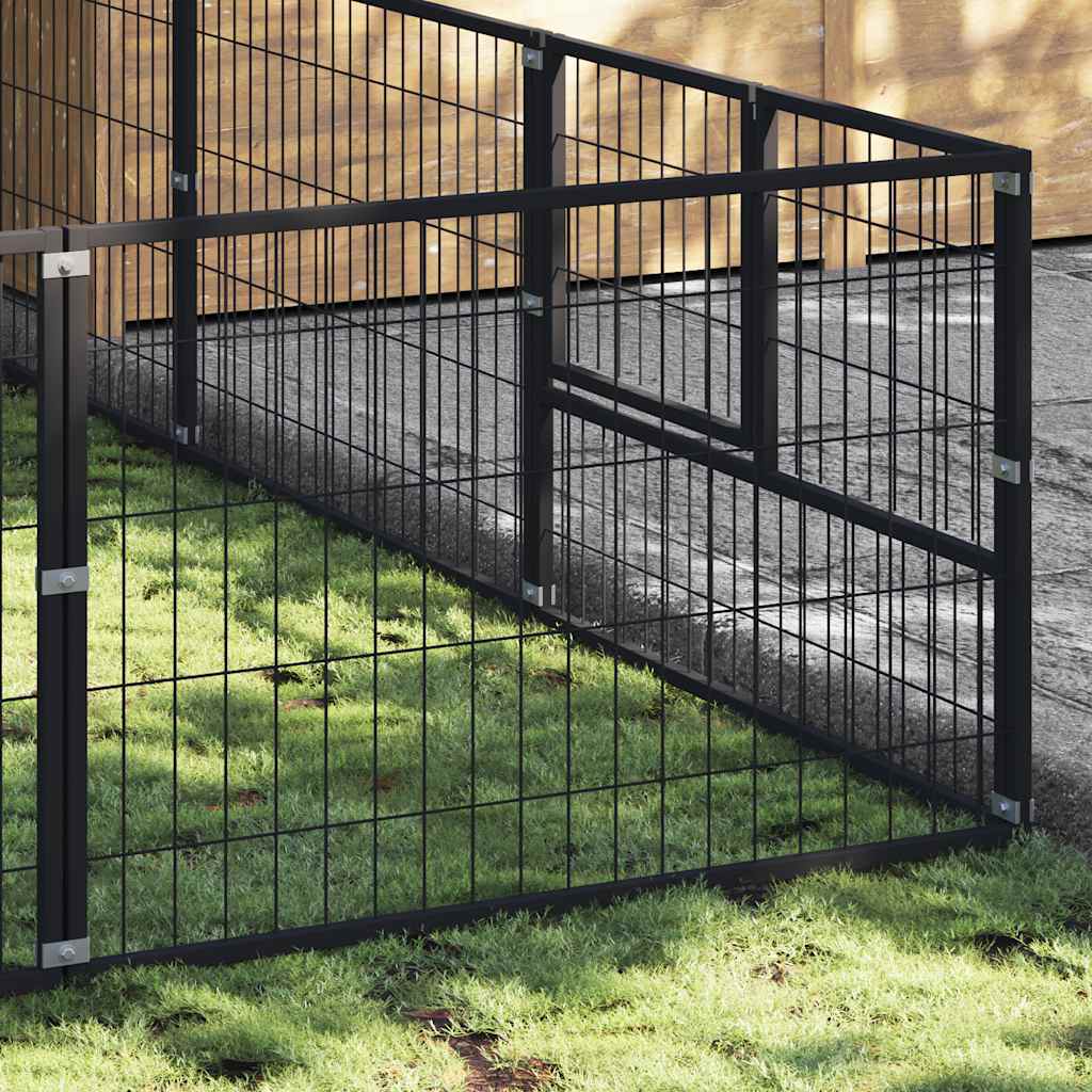 Hundezwinger Schwarz 9 m² Stahl