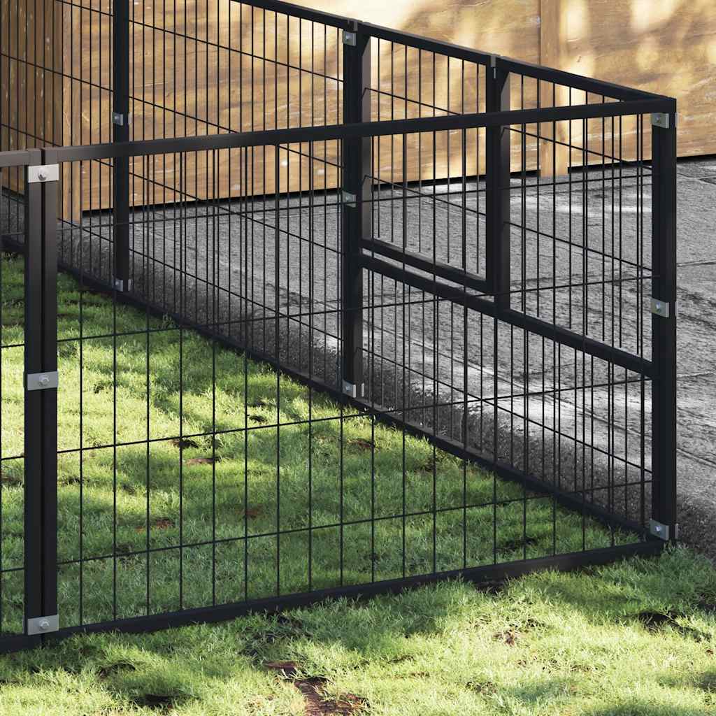Hundezwinger Schwarz 21 m² Stahl