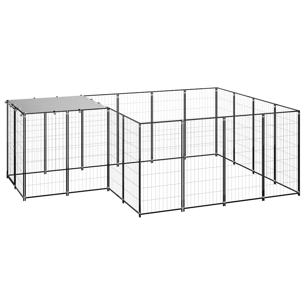 Hundezwinger Schwarz 6,05 m² Stahl