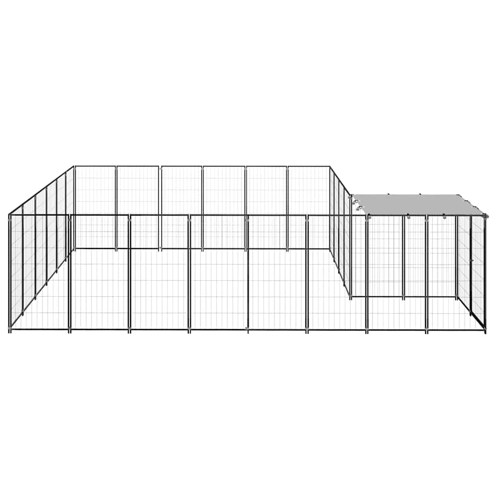 Hundezwinger Schwarz 12,1 m² Stahl