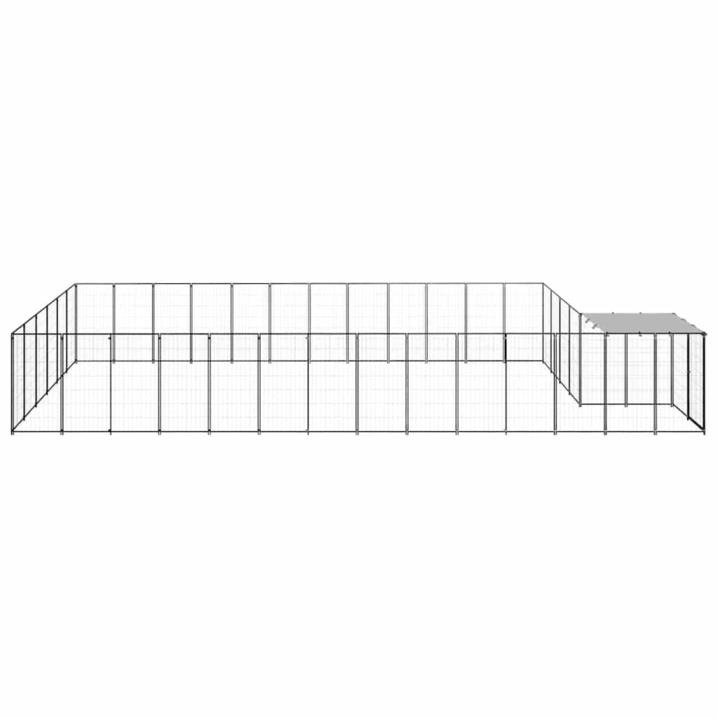 Hundezwinger Schwarz 22,99 m² Stahl