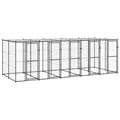 Outdoor-Hundezwinger Stahl mit Überdachung 12,1 m²