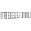 Outdoor-Hundezwinger Stahl mit Überdachung 19,36 m²