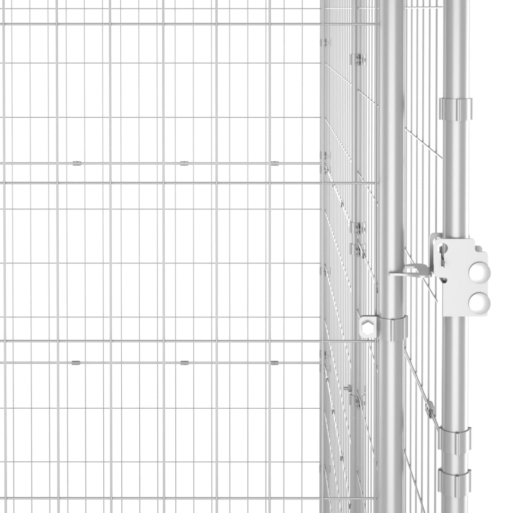 Outdoor-Hundezwinger mit Überdachung Verzinkter Stahl 9,68 m²