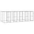 Outdoor-Hundezwinger mit Überdachung Verzinkter Stahl 12,1 m²